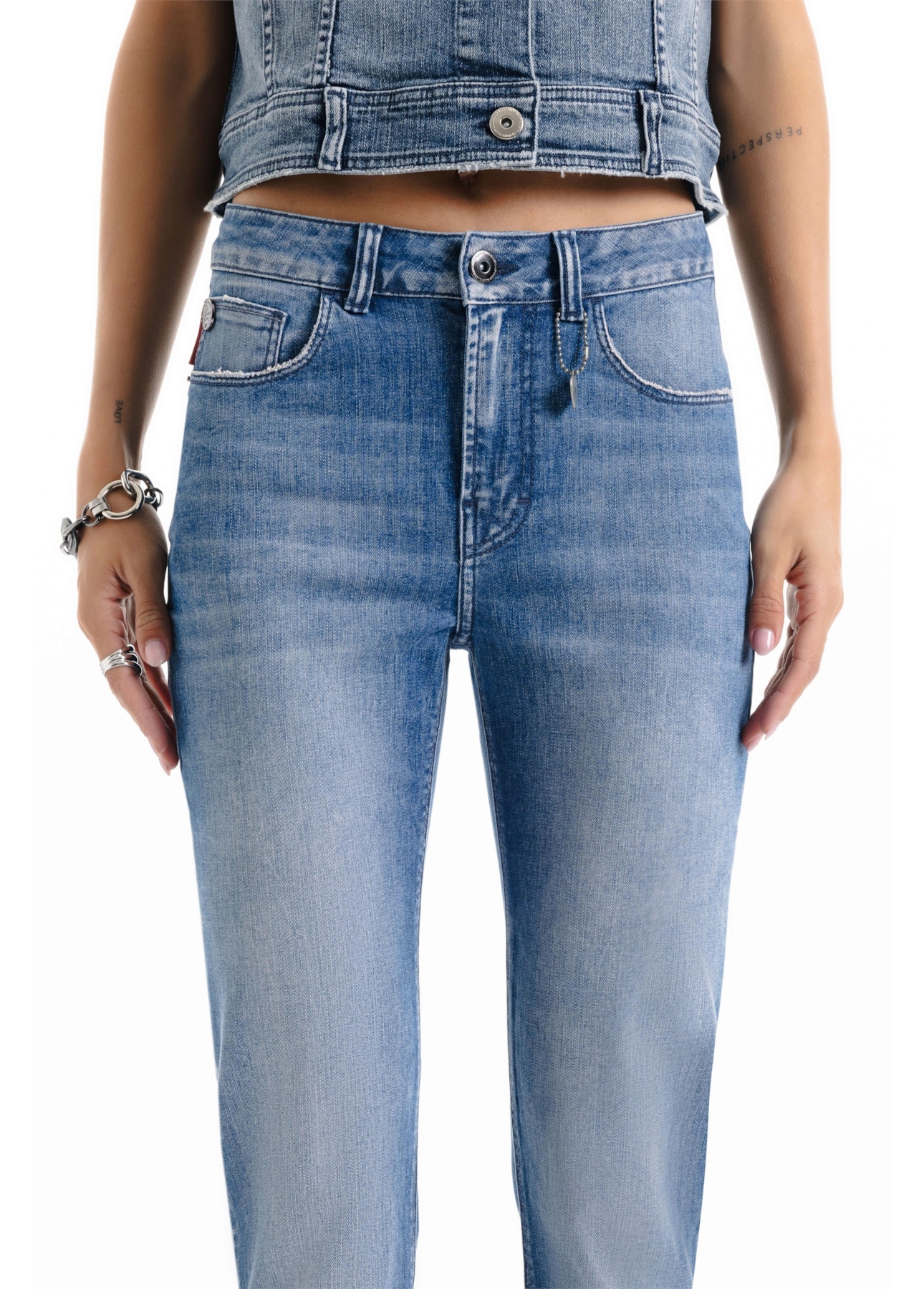 Calça Heaven Blue Elastic Slim 2072-Lav.Claro C/ Grampos