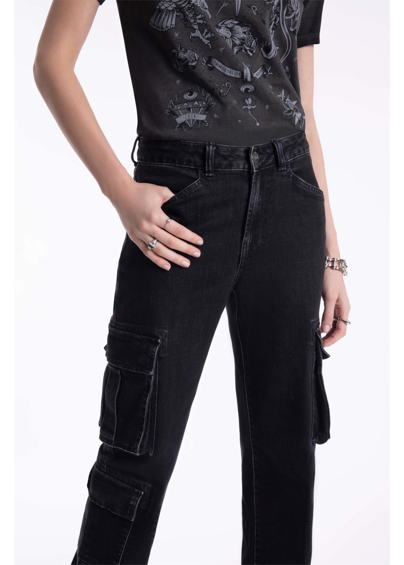 Calça Heavy Black Cargo 2001-Lav.Black C/ Luva