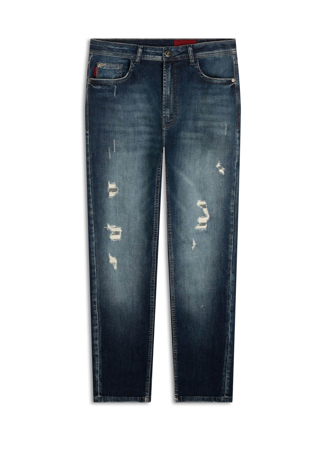 Calça High Comfort Blue Slim Easa 2008-Lav.Medio C/Puidos