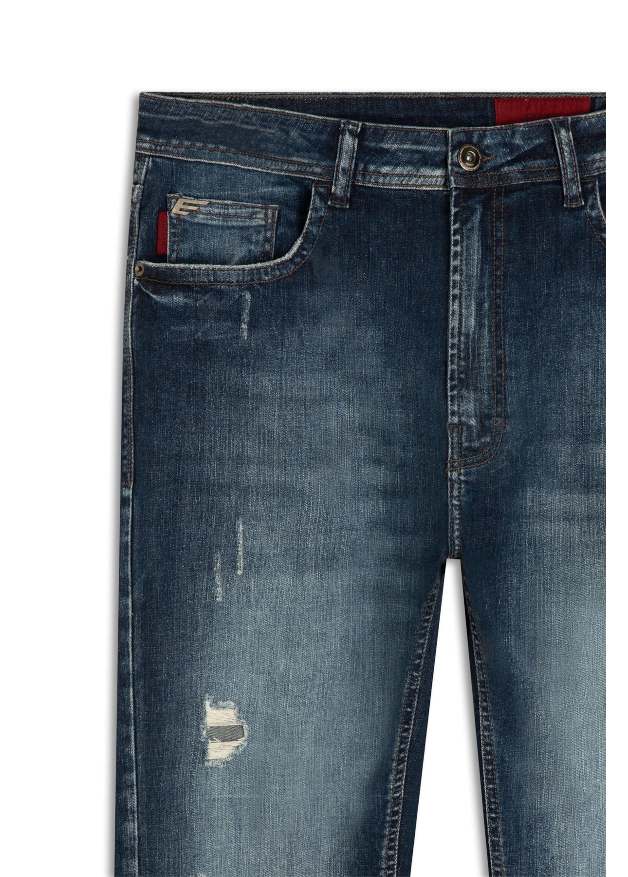 Calça High Comfort Blue Slim Easa 2008-Lav.Medio C/Puidos