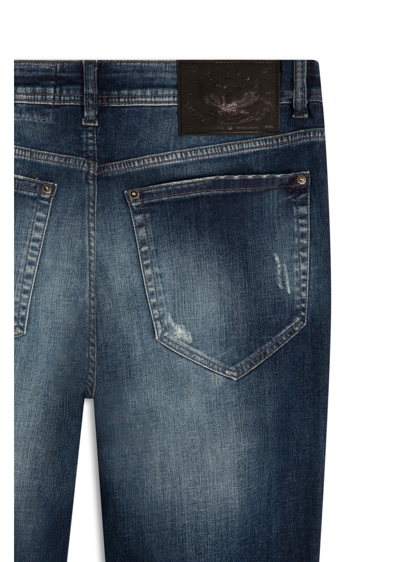 Calça High Comfort Blue Slim Easa 2008-Lav.Medio C/Puidos