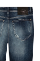 Calça High Comfort Blue Slim Easa 2008-Lav.Medio C/Puidos