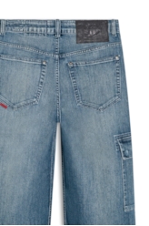 Calça High Comfort Dark Indigo Cargo 2017-Lav.Medio C/ Luva