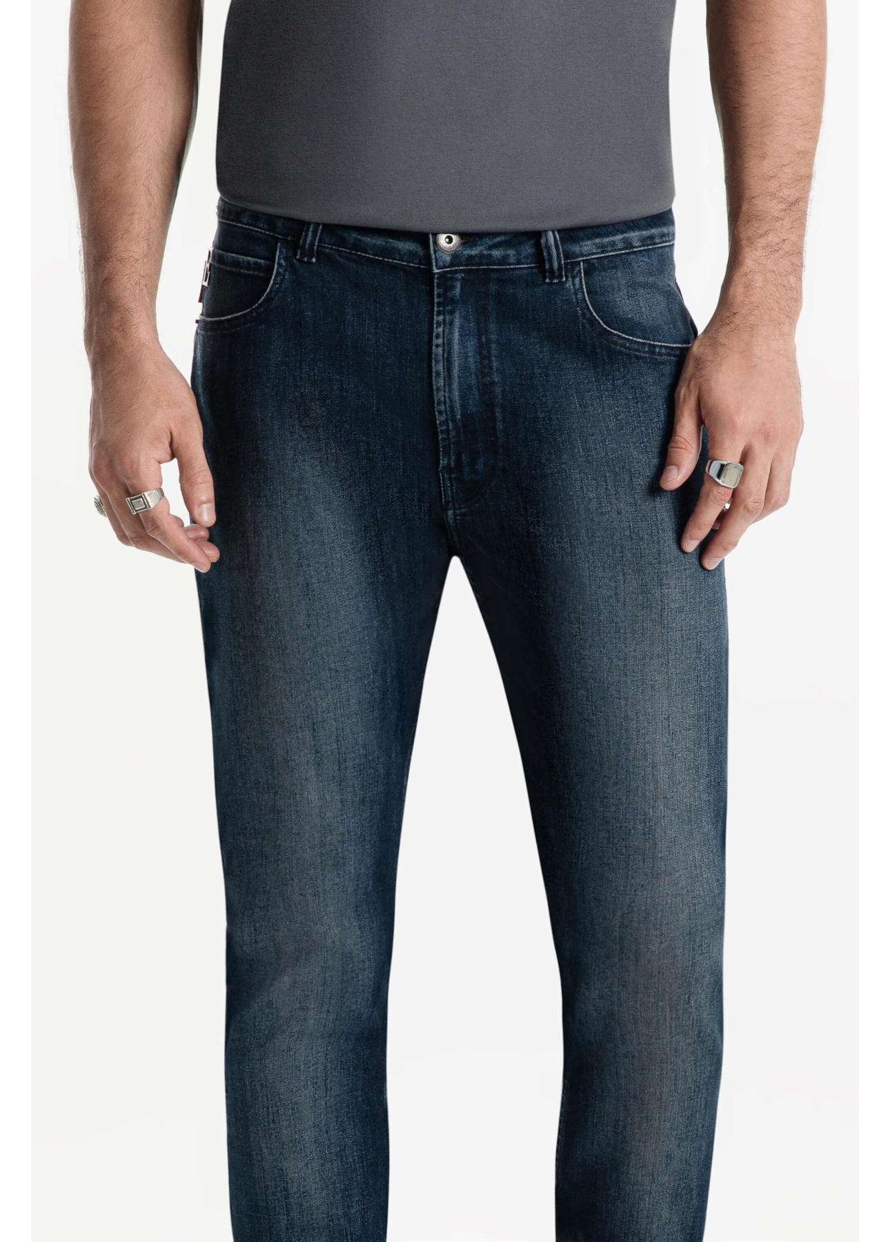 Calça High Comfort Dark Indigo Lav. Escuro
