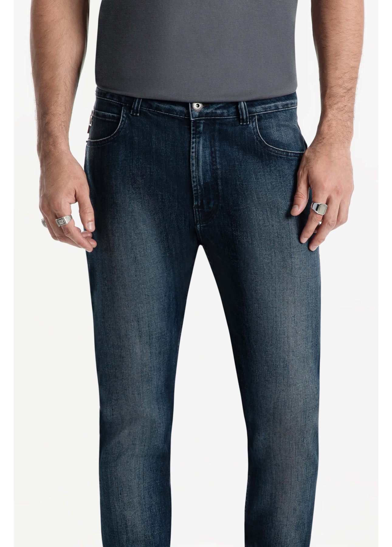 Calça High Comfort Dark Indigo Lav. Escuro
