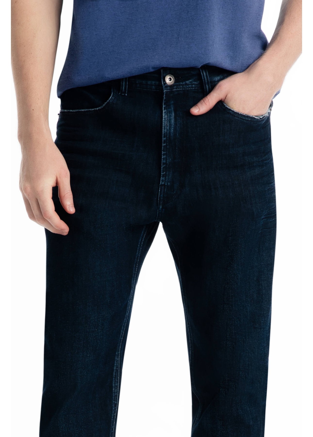 Calça High Comfort Indigo Slim Lav.Resinado C/3d