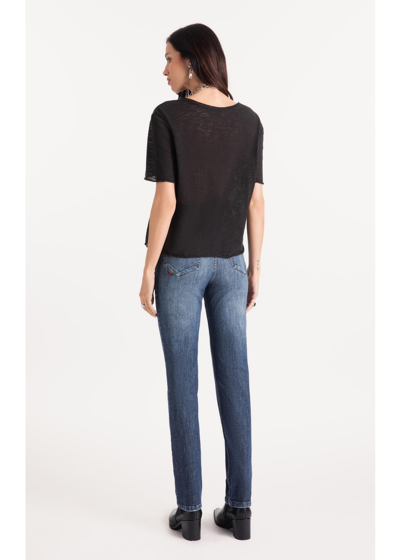 Calça High Comfort Skinny Lav. Médio C/ Used