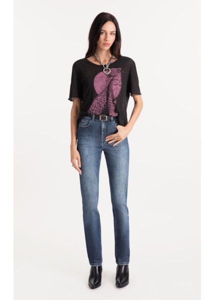 Calça High Comfort Skinny Lav. Médio C/ Used