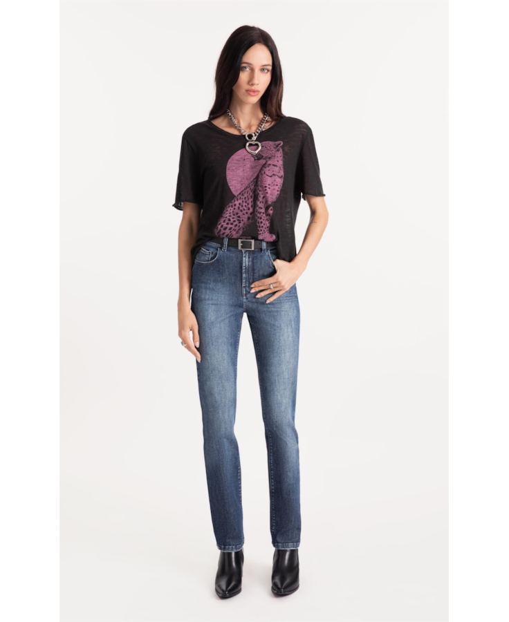 Calça High Comfort Skinny Lav. Médio C/ Used