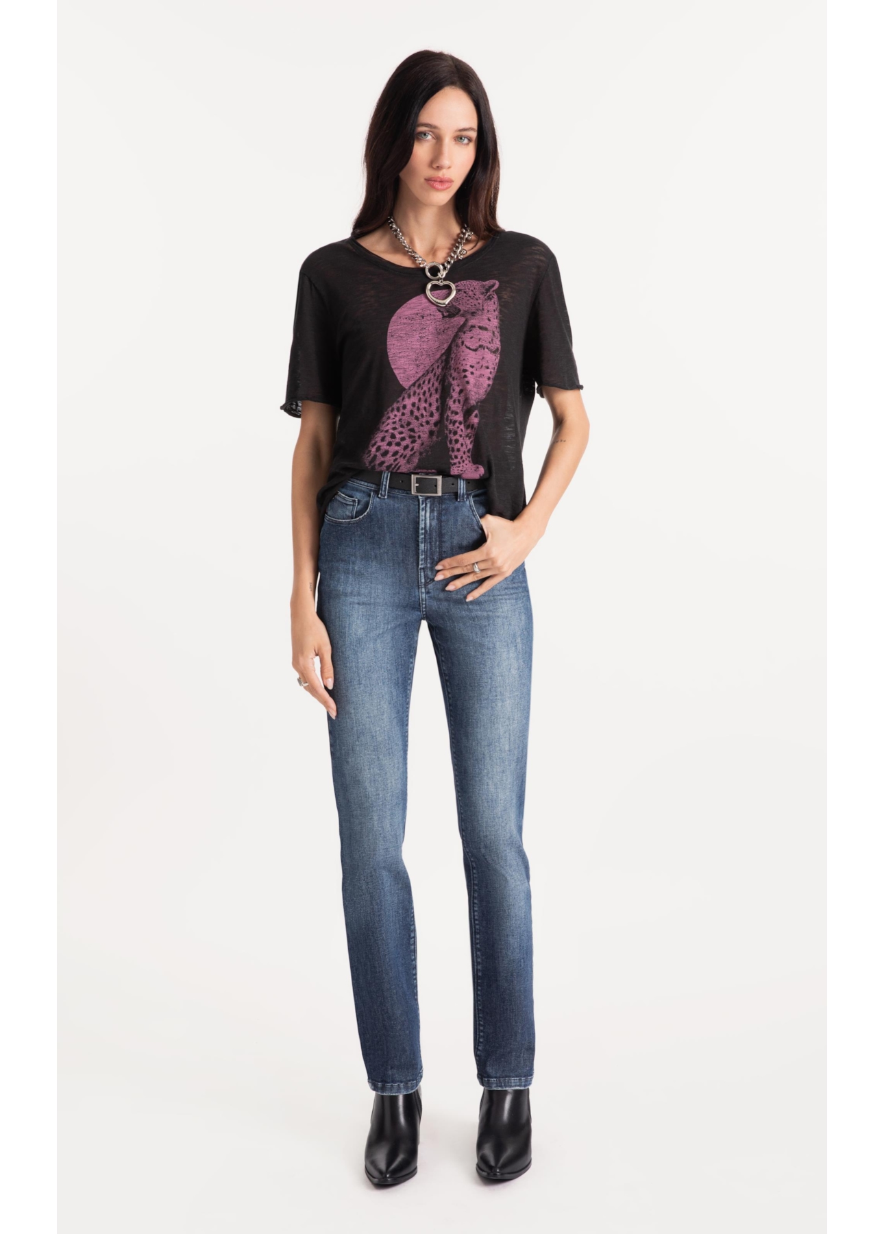 Calça High Comfort Skinny Lav. Médio C/ Used