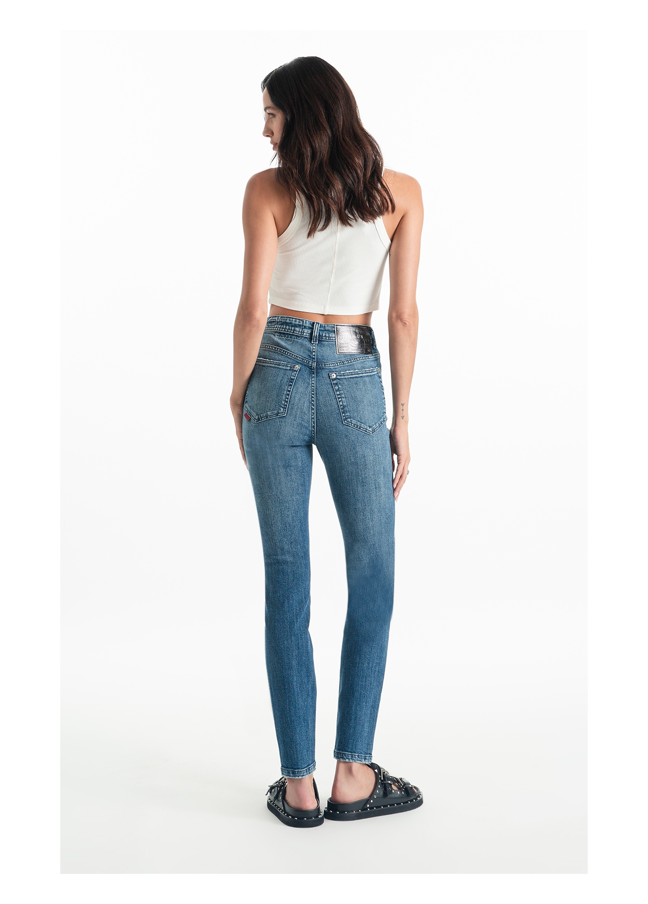 Calça High Comfort Stretch Gisele Skinny 1978 Lav. Medio