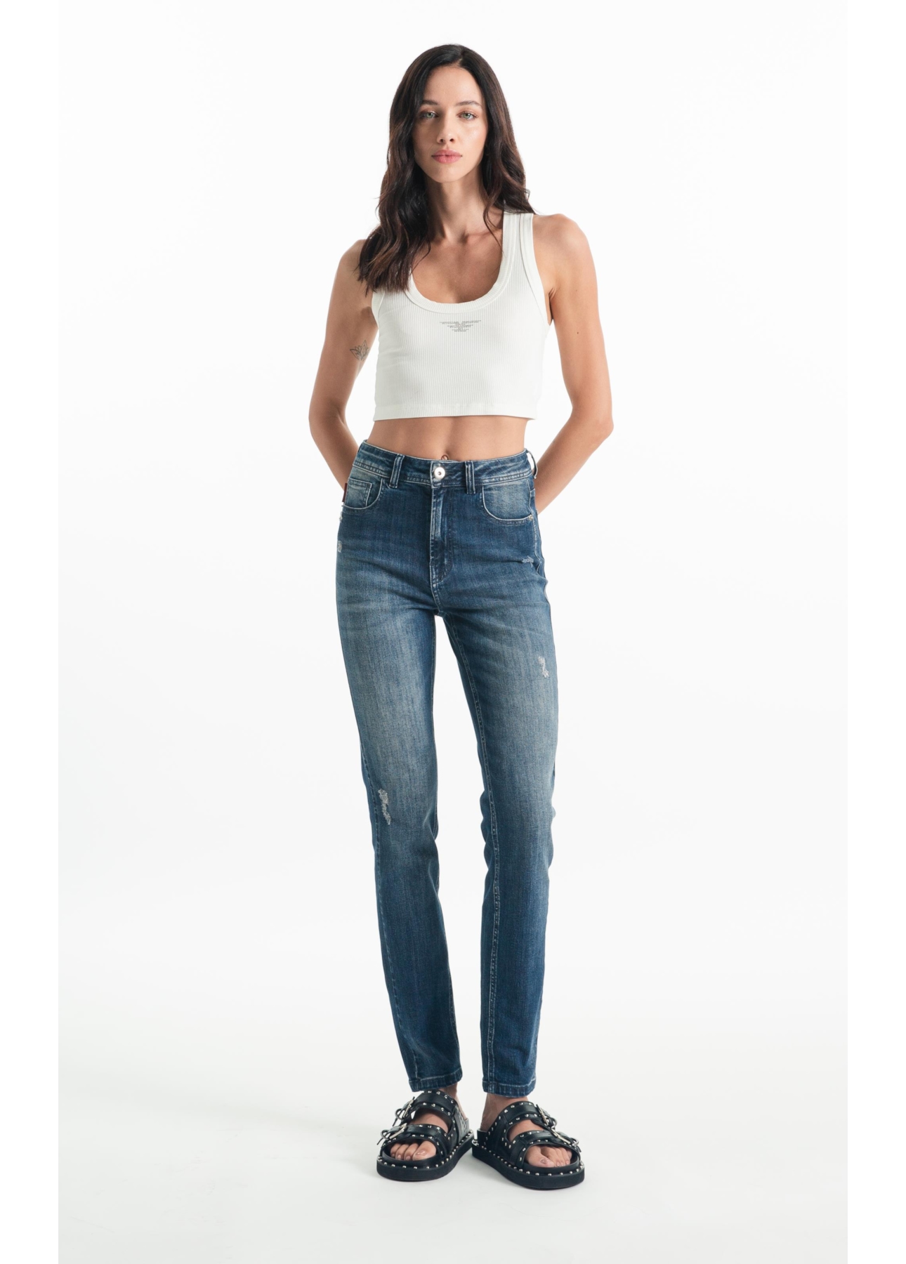 Calça High Comfort Stretch Gisele Skinny 2159 Lav Médio