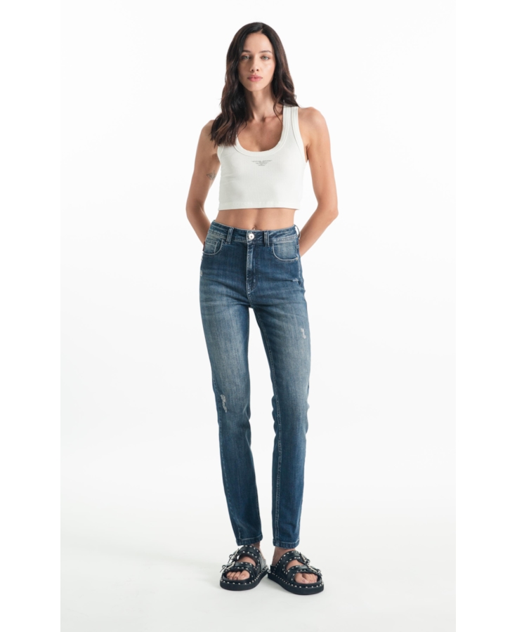 Calça High Comfort Stretch Gisele Skinny 2159 Lav Médio