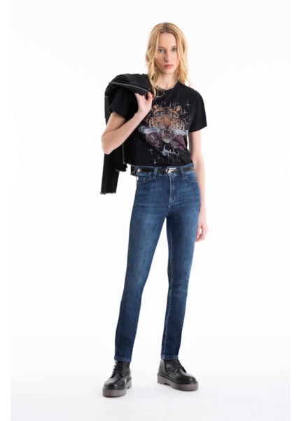 Calça High Comfort Stretch Hiper Skinny 1283 Lav.Escuro C/Used