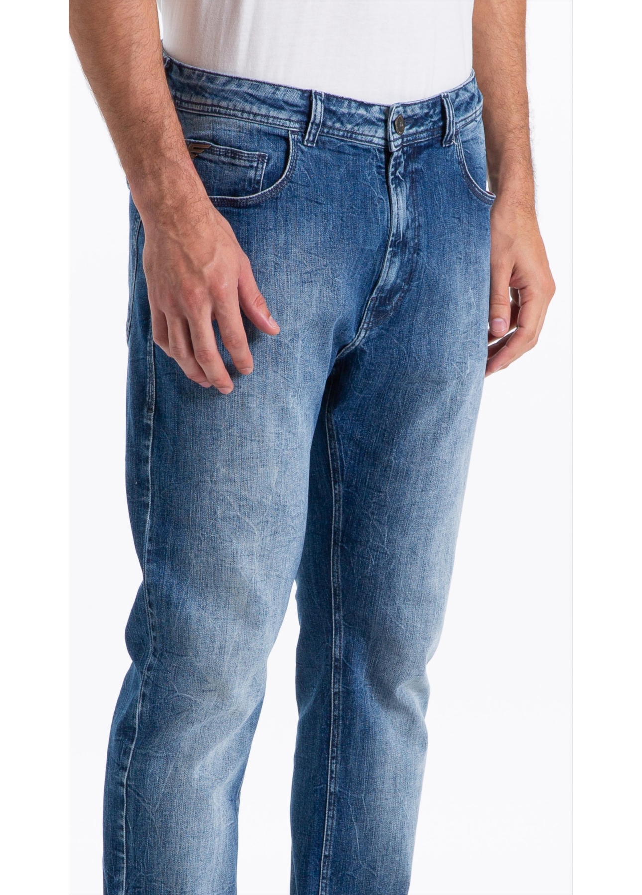 Calça High Comfort Stretch Skinny 5 Pockets 2149 - Lav.Medio C/ Rede