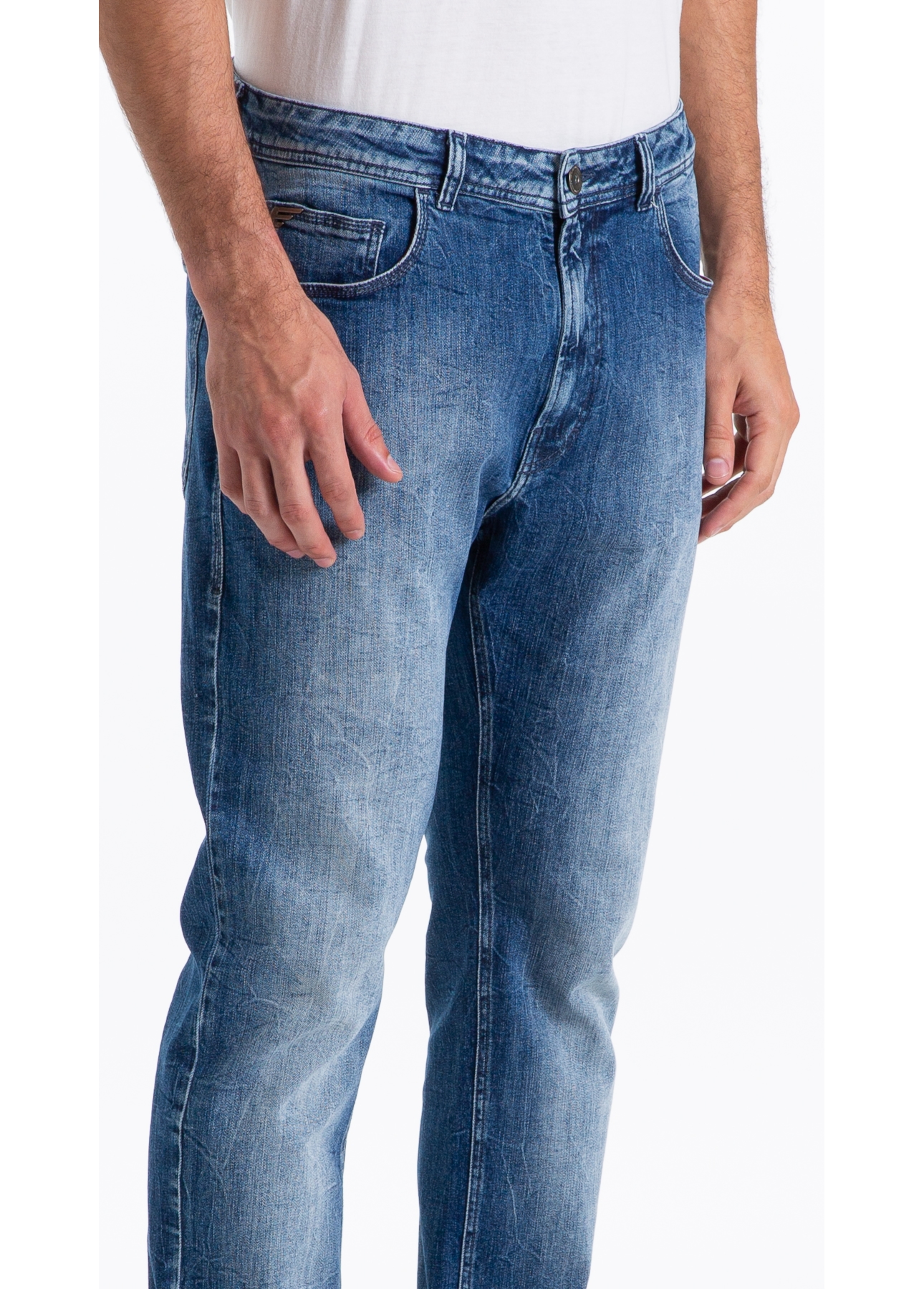 Calça High Comfort Stretch Skinny 5 Pockets 2149 - Lav.Medio C/ Rede