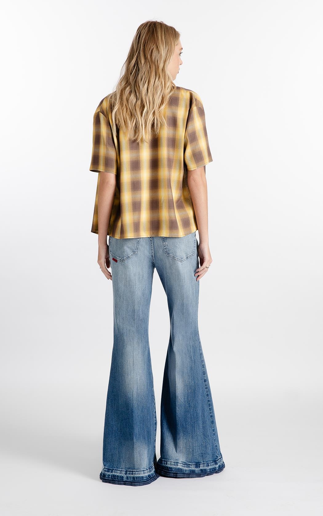 パンツ faded skinny flare jeans Calça High Comfort Stretch Skinny Flare Lav. Claro