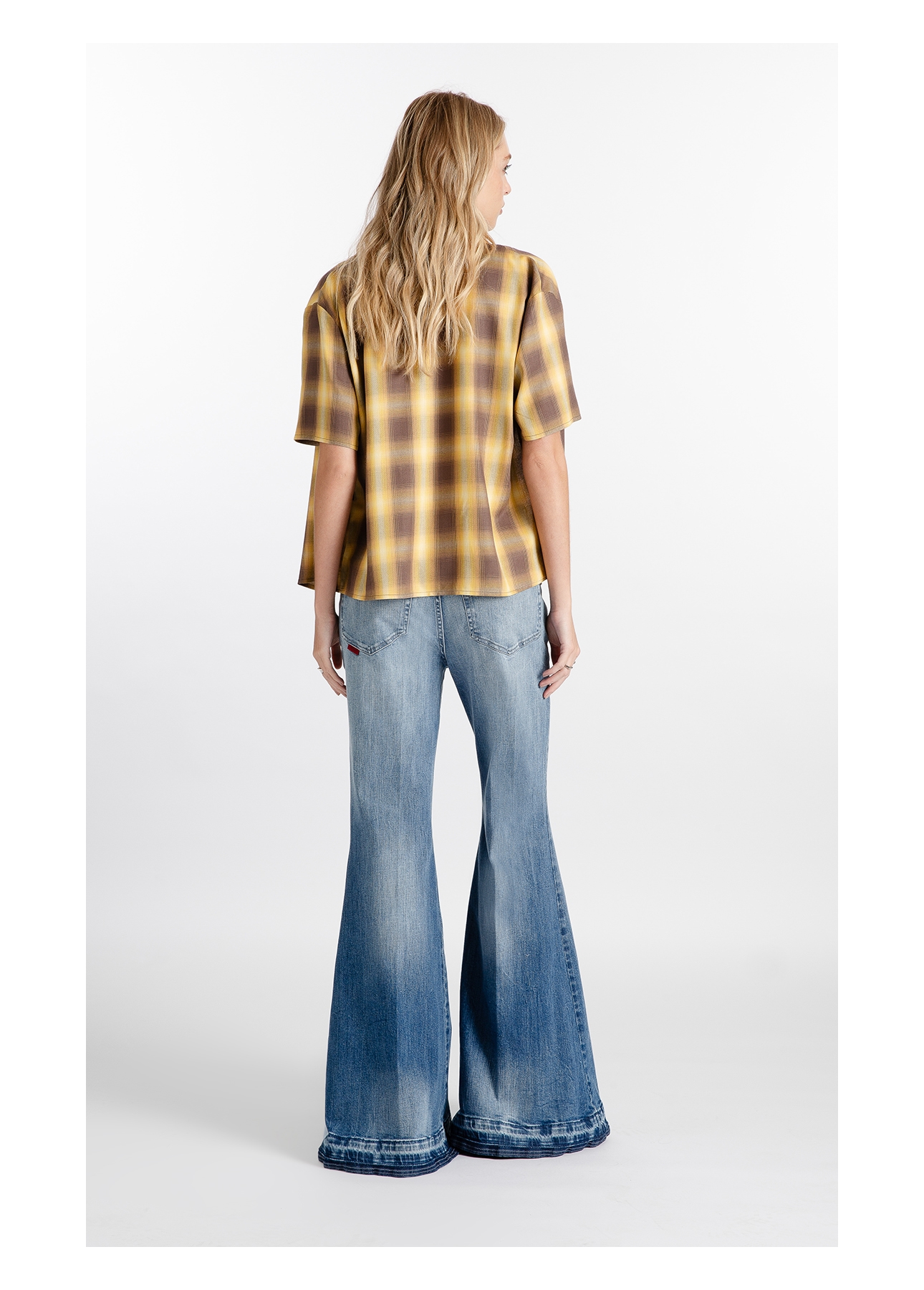 Calça High Comfort Stretch Skinny Flare Lav. Claro