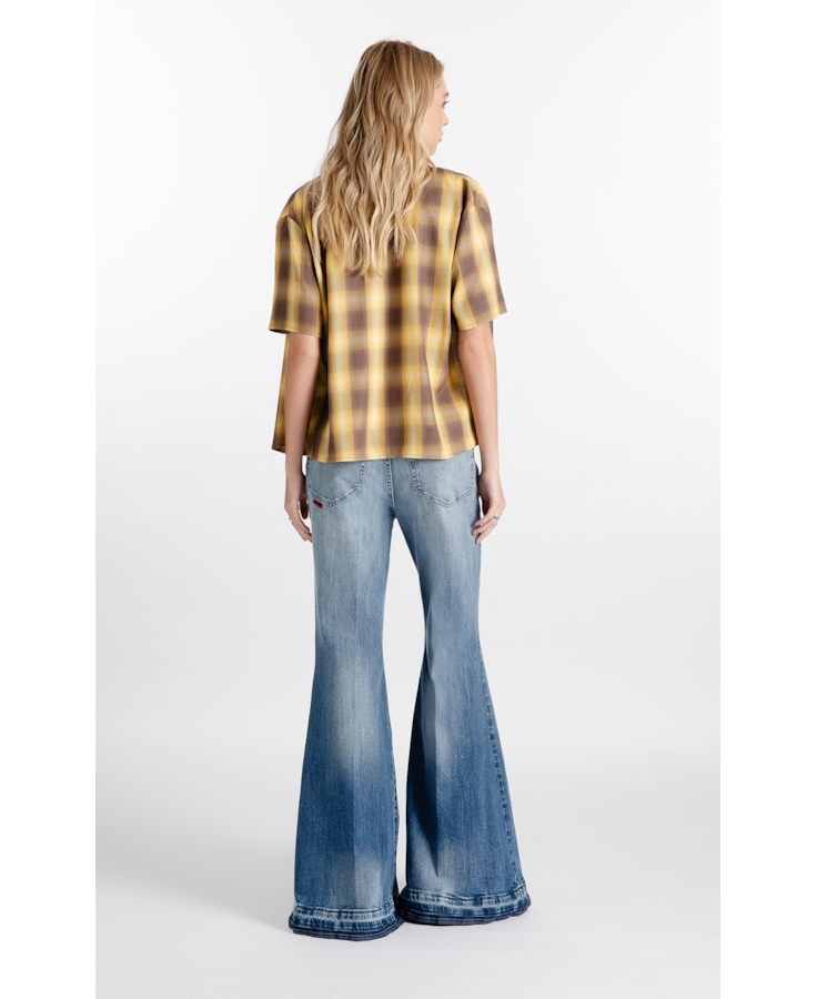Calça High Comfort Stretch Skinny Flare Lav. Claro