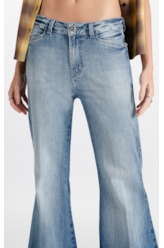 Calça High Comfort Stretch Skinny Flare Lav. Claro