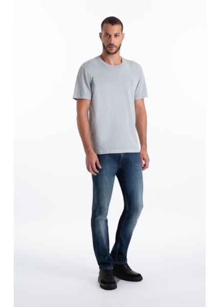 Calça High Comfort Stretch Skinny Lav.Escuro C/ Jato