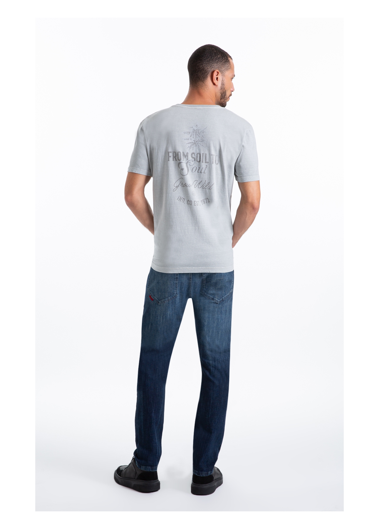 Calça High Comfort Stretch Skinny Lav.Escuro C/ Jato