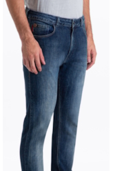 Calça High Comfort Stretch Skinny Lav.Escuro C/ Jato