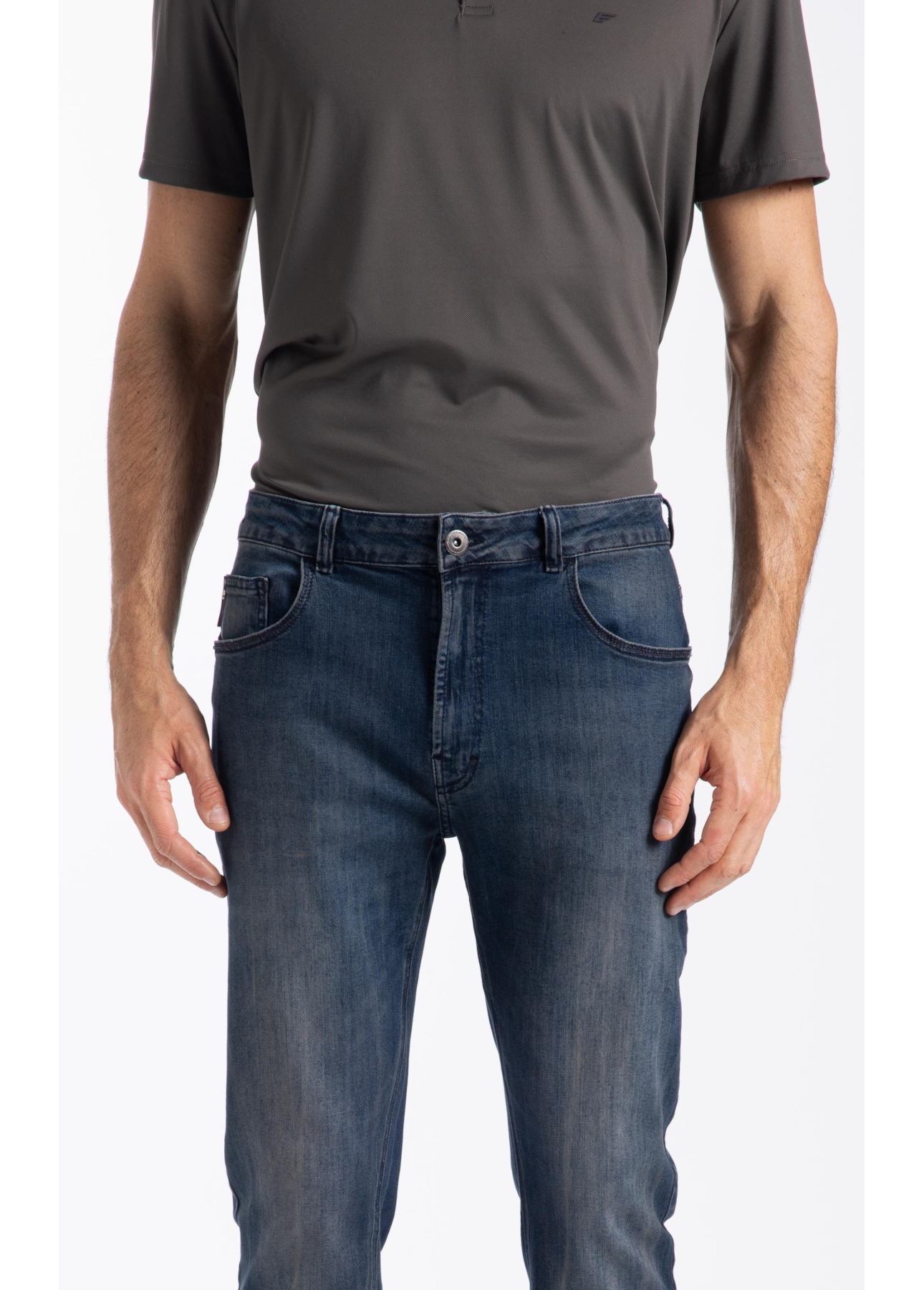 Calça High Comfort Stretch Skinny Lav. Escuro C/ Tie Dye