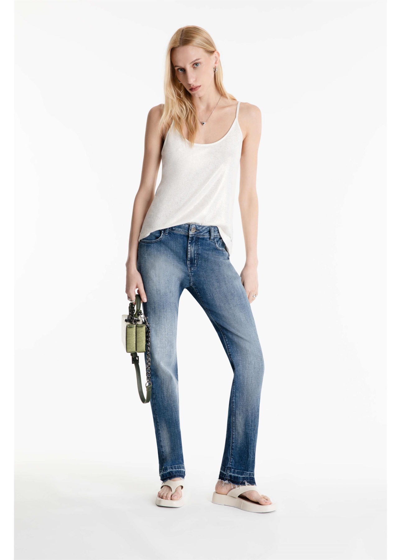 Calça High Comfort Stretch Slim 1943-Lav.Medio C/Tie Dye