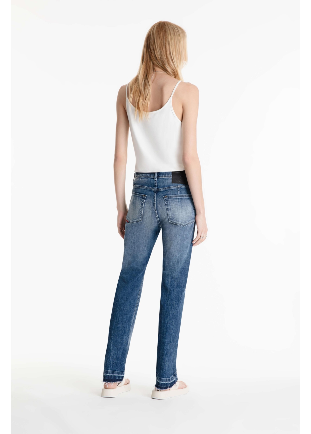 Calça High Comfort Stretch Slim 1943-Lav.Medio C/Tie Dye
