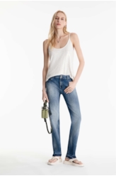 Calça High Comfort Stretch Slim 1943-Lav.Medio C/Tie Dye