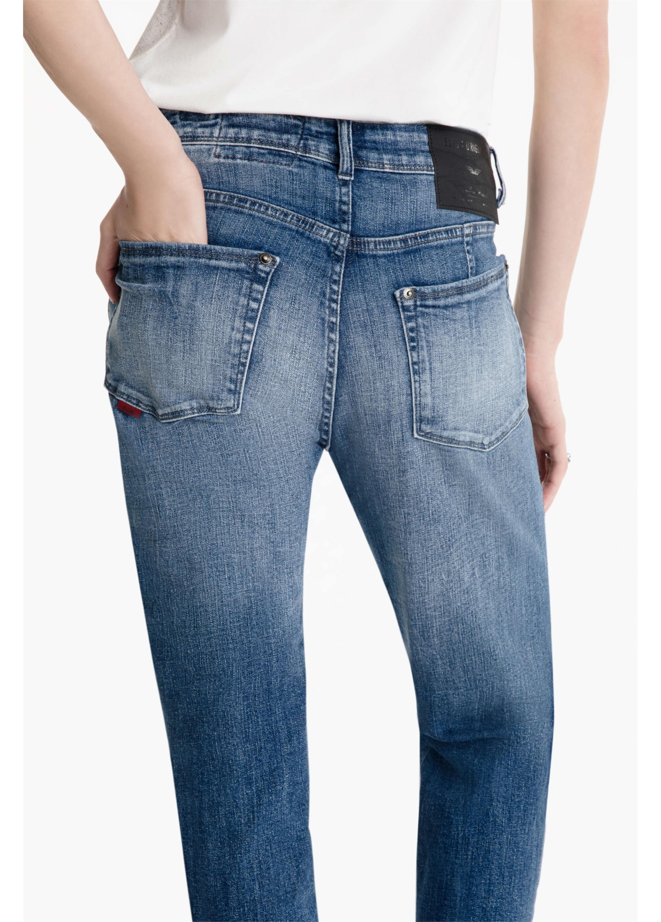 Calça High Comfort Stretch Slim 1943-Lav.Medio C/Tie Dye