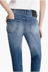 Calça High Comfort Stretch Slim 1943-Lav.Medio C/Tie Dye