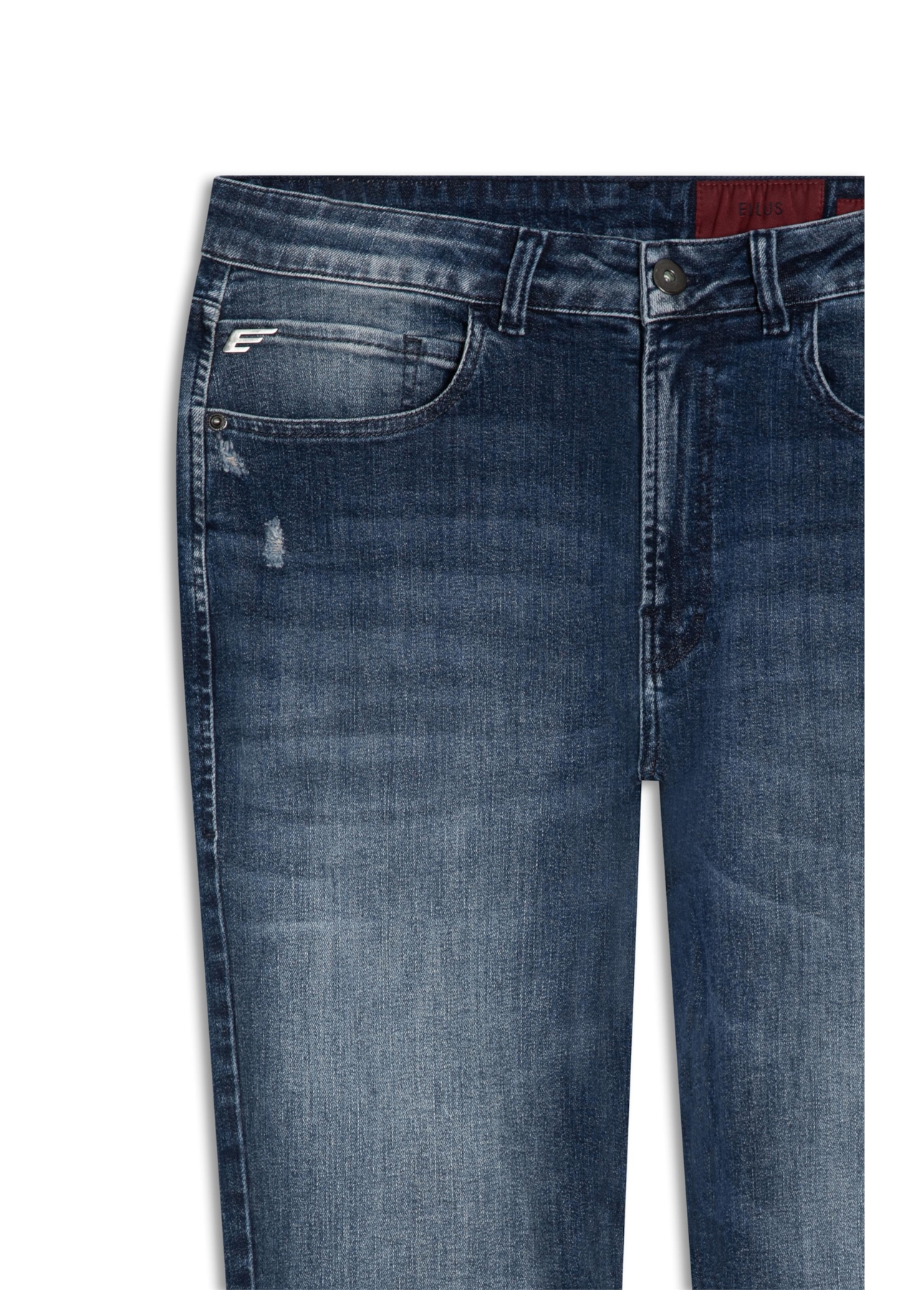 Calça High Comfort Stretch Slim 5 Pockets Lav Medio C/Puidos
