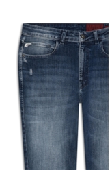 Calça High Comfort Stretch Slim 5 Pockets Lav Medio C/Puidos