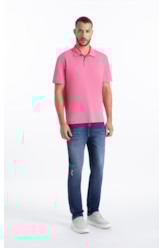 Calça High Comfort Stretch Slim 5 Pockets Lav Medio C/Puidos