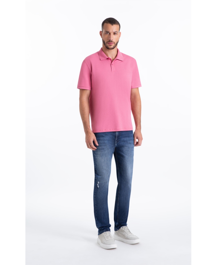 Calça High Comfort Stretch Slim 5 Pockets Lav Medio C/Puidos
