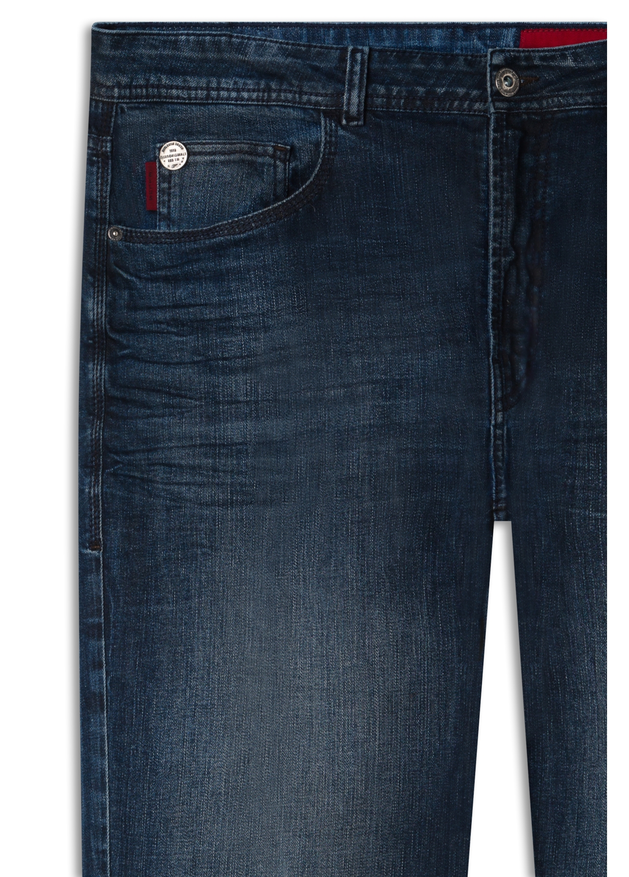 Calça High Comfort Stretch Slim Filigrana Lav. Escuro C/ Tie Dye