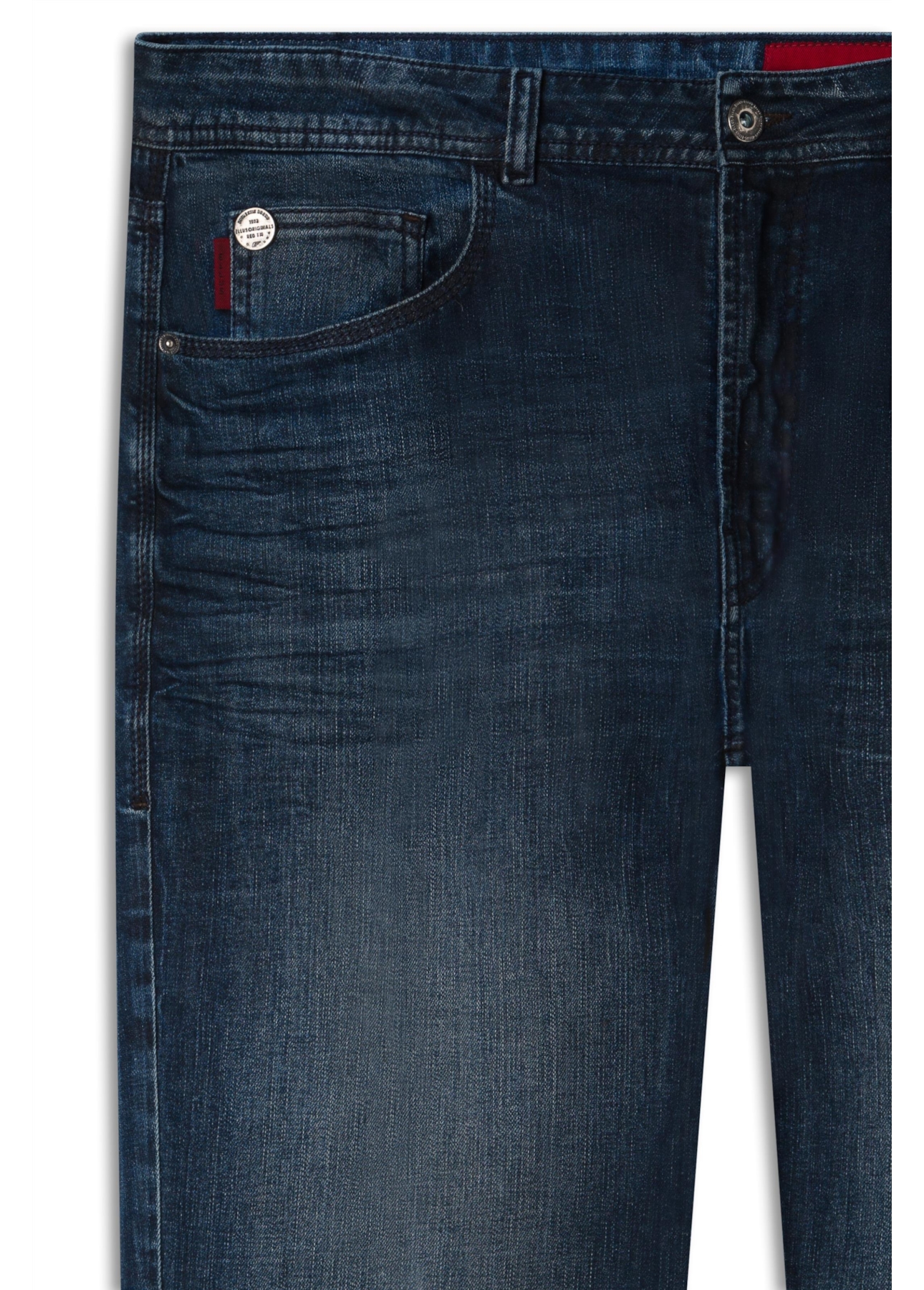 Calça High Comfort Stretch Slim Filigrana Lav. Escuro C/ Tie Dye