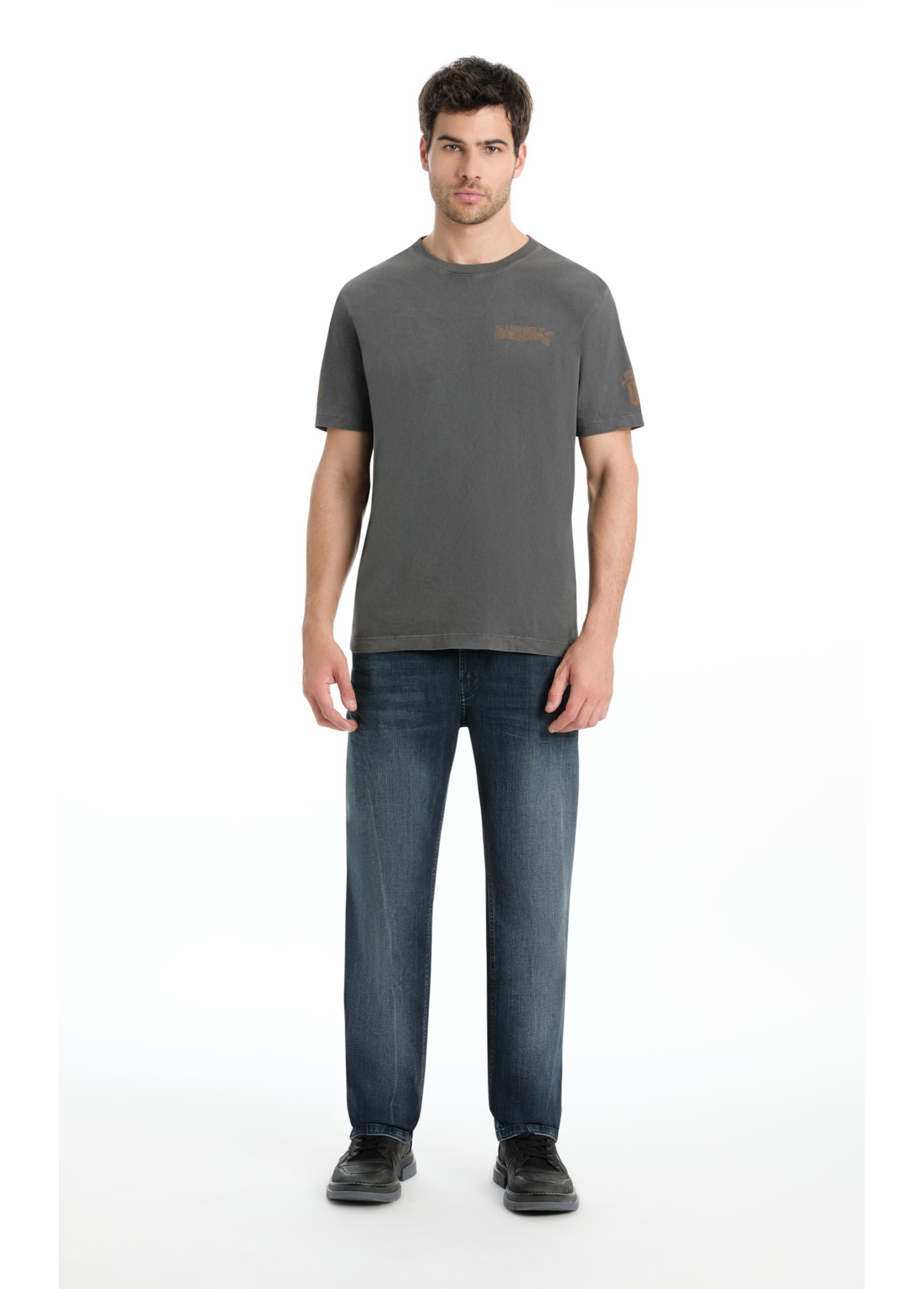 Calça High Comfort Stretch Slim Filigrana Lav. Escuro C/ Tie Dye