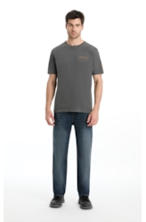 Calça High Comfort Stretch Slim Filigrana Lav. Escuro C/ Tie Dye