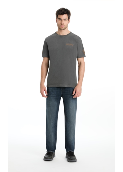 Calça High Comfort Stretch Slim Filigrana Lav. Escuro C/ Tie Dye