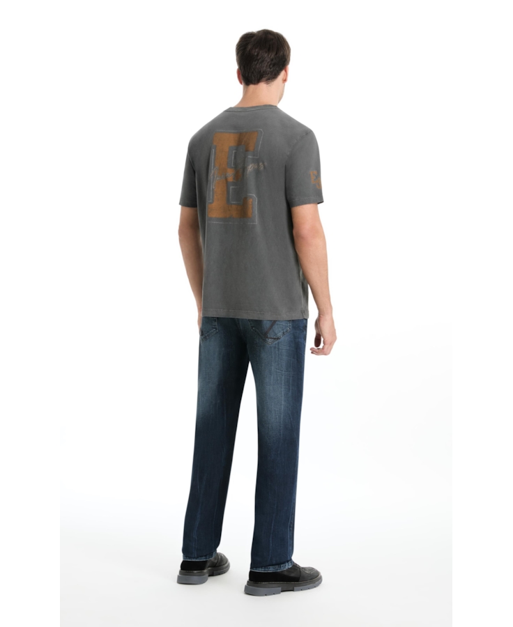 Calça High Comfort Stretch Slim Filigrana Lav. Escuro C/ Tie Dye