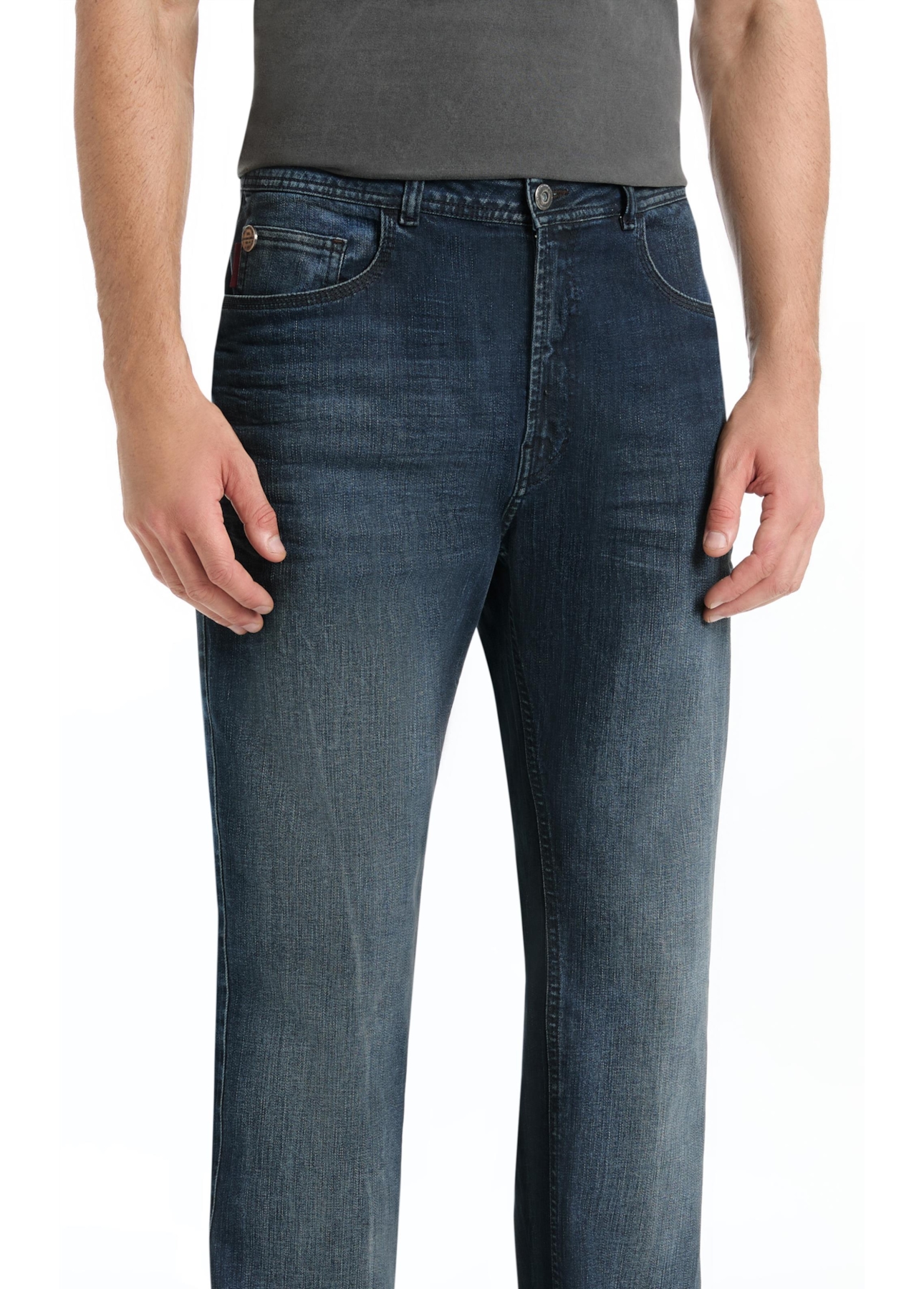 Calça High Comfort Stretch Slim Filigrana Lav. Escuro C/ Tie Dye