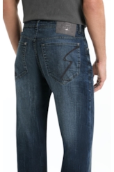 Calça High Comfort Stretch Slim Filigrana Lav. Escuro C/ Tie Dye