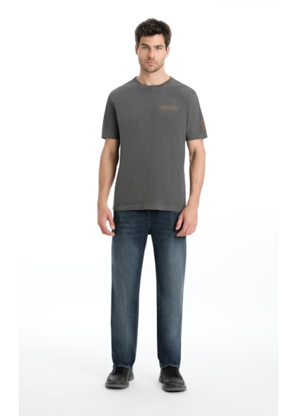 Calça High Comfort Stretch Slim Filigrana Lav. Escuro C/ Tie Dye