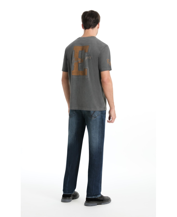 Calça High Comfort Stretch Slim Filigrana Lav. Escuro C/ Tie Dye