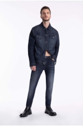 Calça Indigo Elastic Skinny Western 2006-Lav.Escuro C/ Resina