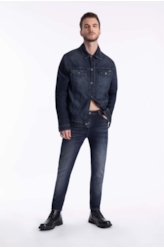 Calça Indigo Elastic Skinny Western 2006-Lav.Escuro C/ Resina