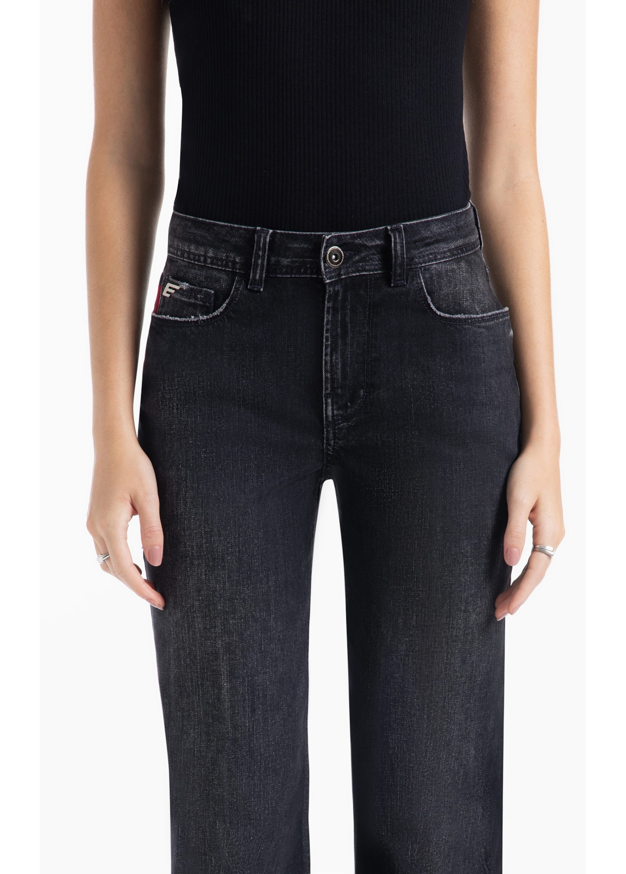 Calça Intense Black Flare Lav. Escuro C/ Tie Dye